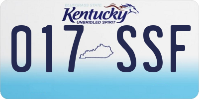 KY license plate 017SSF
