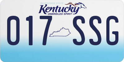 KY license plate 017SSG
