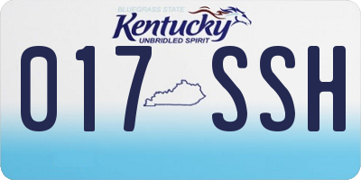 KY license plate 017SSH