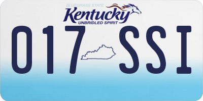KY license plate 017SSI