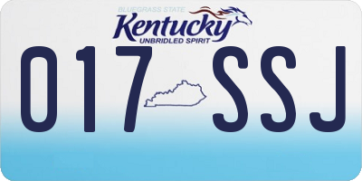 KY license plate 017SSJ