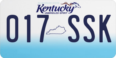 KY license plate 017SSK