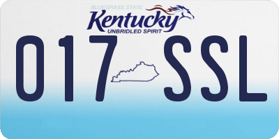 KY license plate 017SSL
