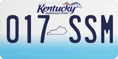 KY license plate 017SSM