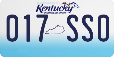 KY license plate 017SSO