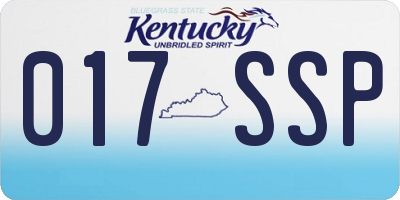 KY license plate 017SSP