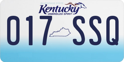 KY license plate 017SSQ