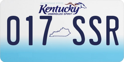 KY license plate 017SSR