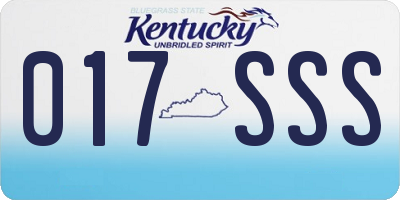 KY license plate 017SSS