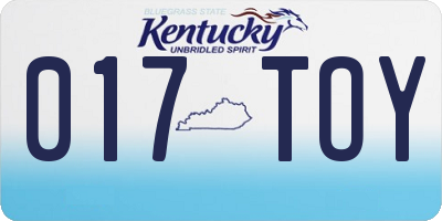 KY license plate 017TOY
