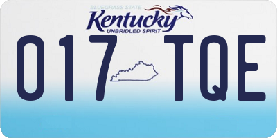 KY license plate 017TQE