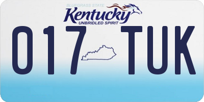 KY license plate 017TUK