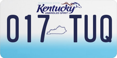 KY license plate 017TUQ