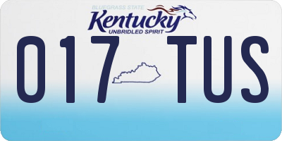 KY license plate 017TUS