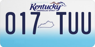 KY license plate 017TUU