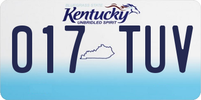 KY license plate 017TUV