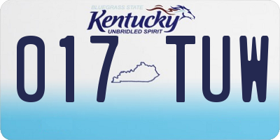 KY license plate 017TUW