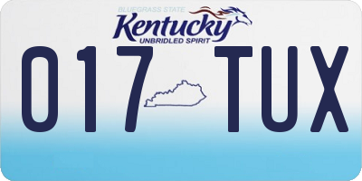 KY license plate 017TUX