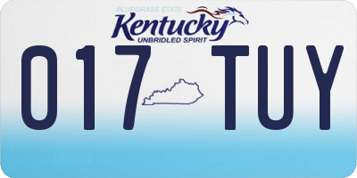 KY license plate 017TUY