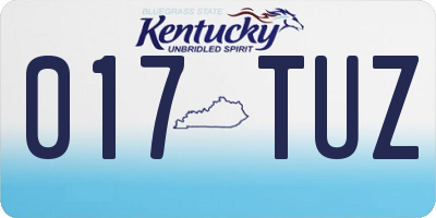 KY license plate 017TUZ
