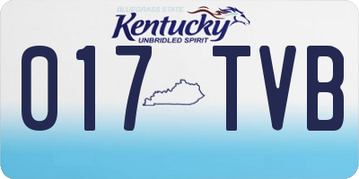 KY license plate 017TVB