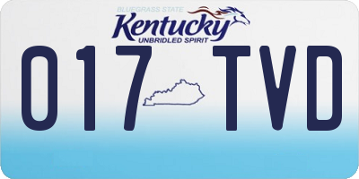 KY license plate 017TVD