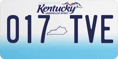 KY license plate 017TVE