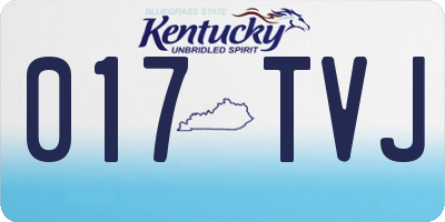 KY license plate 017TVJ
