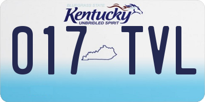 KY license plate 017TVL