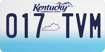 KY license plate 017TVM