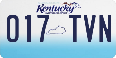 KY license plate 017TVN