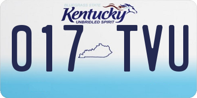 KY license plate 017TVU