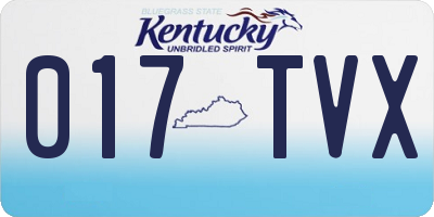 KY license plate 017TVX