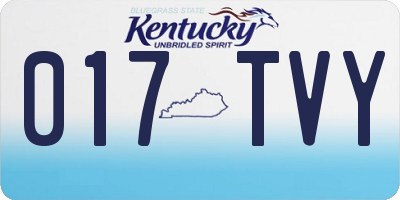 KY license plate 017TVY