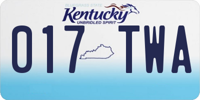 KY license plate 017TWA
