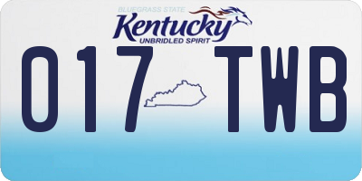 KY license plate 017TWB