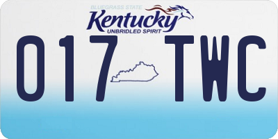 KY license plate 017TWC