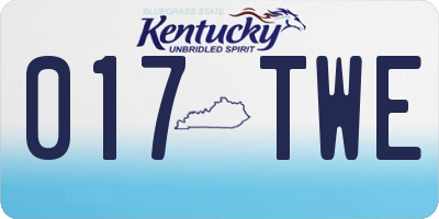 KY license plate 017TWE