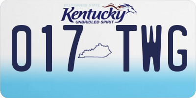 KY license plate 017TWG