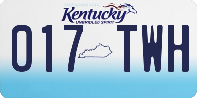 KY license plate 017TWH