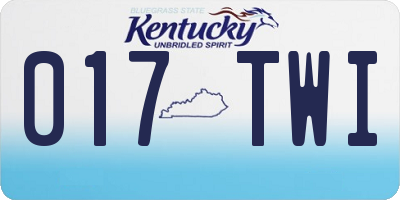 KY license plate 017TWI