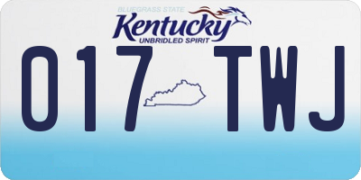 KY license plate 017TWJ