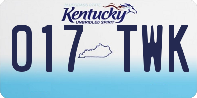 KY license plate 017TWK
