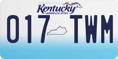 KY license plate 017TWM