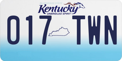 KY license plate 017TWN