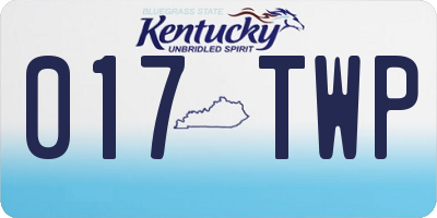 KY license plate 017TWP