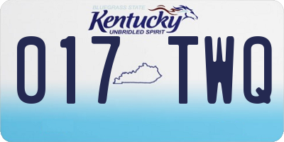 KY license plate 017TWQ
