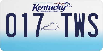 KY license plate 017TWS
