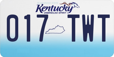 KY license plate 017TWT