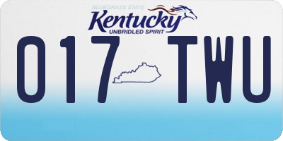 KY license plate 017TWU